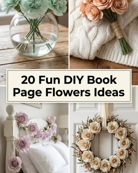 20 Fun DIY Book Page Flowers Ideas 20 Fun DIY Book Page Flowers Ideas